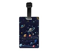 Juego de etiquetas de equipaje versátiles con estampado de mapa de constelación de estrellas para maletas, fácil de identificar, viajes, uso diario