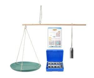 Juego de experimentos de equilibrio para el aula, viga de madera de 25 cm / 9.8in, bandeja suspendida de 15 cm, aparato científico que explora los principios de la palanca a través de actividades