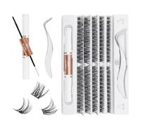 Juego de extensiones de pestañas,120 unidades pestañas postizas 10mm 12mm 14mm 15mm 16mm con pegamento para pestañas y pinzas para maquillaje, extensiones de pestañas