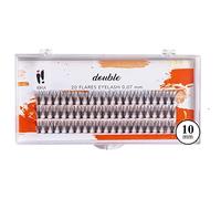 Juego de extensiones de pestañas, 60 unidades, extensiones de pestañas, doble número de pestañas en un solo mechón y un perfil C+, efecto inmediato de extensiones de pestañas gruesas de 10 mm