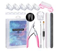 Juego de extensiones de uñas de moda para principiantes Claras uñas postizas Consejos uñas acrílico pincel manicura arte herramienta