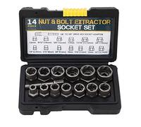 Juego de Extractor de Tuercas de Perno de Impacto de 14 Piezas Juego de Herramientas de Extracción de Pernos de Extractor de Tuercas con Estuche de Almacenamiento Sólido