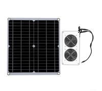 Juego de extractor de ventilación solar de 30 W con panel solar monocristalino de 18 V para exteriores para mascotas para invernadero, gallinero y casa, doble ventilador portátil dual