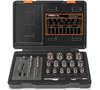 Juego de extractores de tornillos dañados y juego de extractores de pernos, 2-21 mm, extractor de tornillos pelados de 39 piezas, extractor de tuercas para quitar pernos, tuercas y tornillos dañados