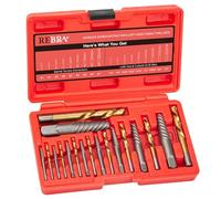 Juego de extractores de tornillos de 18 piezas, 37# Cr-Mo y 6542 HSS acero cobalto broca izquierda, removedor de pernos rotos fácil de quitar, Ez Out pelado, redondeado, pernos dañados, herramienta de