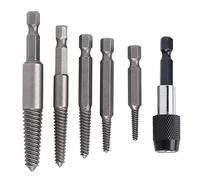 Juego de Extractores de Tornillos de 6 Piezas, Extractor de Tornillos Rotos sin Cabeza Stud Extractor set Dañados Juego de Extractores de Tornillos con Mandril