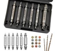 Juego de extractores de tornillos de 9 piezas juego de extractores a la izquierda material HSS 6542 dureza 63-65 HRC con 3 brocas en espiral para quitar tornillos rotos dañados o difíciles de extraer