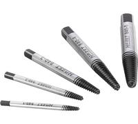 Juego de extractores de tornillos HAZET 840/5 I Juego de 5 piezas en práctica caja de plástico I Fabricado en Alemania - Extractor para zurdos para aflojar y extraer tornillos atascados o rotos