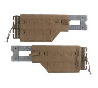 Juego de Fajín Elástico Táctico MOLLE con Hebillas de Liberación Rápida y Paneles Laterales Ajustables para Chaleco Airsoft y Caza(Brown)