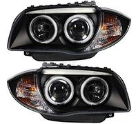 Juego de faros CCFL Angel Eyes E81 E82 E87 E88 año de fabricación 2004-2011 negro