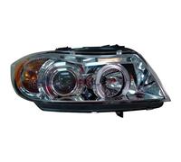 Juego de faros compatible con BMW Serie 3 E90/E91 Berlina/Touring 2005-2008 - Cromado - incl. Ojos de angel