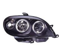 Juego de faros compatible con Citroën Saxo 2000-2003 - Negro - incl. Ojos de angel