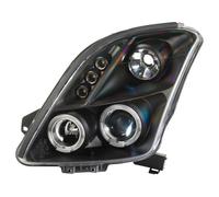 Juego de faros compatible con Suzuki Swift II 2005-2010 - Negro - incl. Ojos de angel