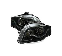 Juego de faros compatibles con Audi A4 B7 2004 2005 2006 2007 VP503 faro TFL faros delanteros y del pasajero montaje del faro proyector luces delanteras del coche luces negras LHD