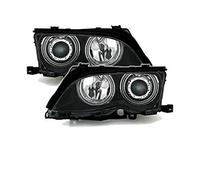Juego de faros delanteros compatibles con BMW Serie 3 E46 Sedán Touring 2001-2005 VP542 Faros CCFL para el lado y del pasajero conjunto de faros proyectores Anillos negro LHD