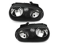Juego de faros delanteros compatibles con Volkswagen Golf 4 1997 1998 1999 2000 2001 2002 2003 VP1649 TFL lado del conductor y del pasajero faro montaje proyector luces delanteras lámparas de coche