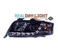 Juego De Faros LED DRL LHD Claros Negros Para Audi A6 Typ 4B 01-04
