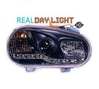 Juego De Faros LED DRL LHD Claros Negros Para VW Golf IV 97-03