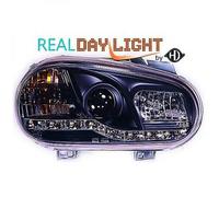 Juego De Faros LED DRL LHD Claros Negros Para VW Golf IV 97-03