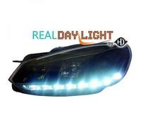 Juego De Faros LED DRL LHD Claros Negros Para VW Golf VI Hatchback 08-12