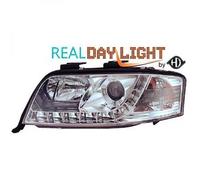 Juego De Faros LHD LED DRL Claros En Cromo Para Audi A6 Typ 4B 01-04