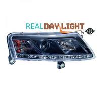 Juego De Faros LHD LED DRL Claros Negros D2S H1 Para Audi A6 04-08