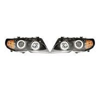 Juego De Faros Proyector CCFL Negros Para BMW Serie 3 E46 4 Puertas 2001-05