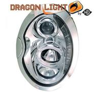 Juego De Faros Proyector LHD LED Dragón Claro Cromo Para Mini R50 52 53