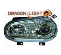 Juego De Faros Proyector LHD LED Dragón Claro Cromo Para VW Golf IV 97-03