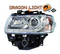 Juego De Faros Proyector LHD LED Dragón Claro Cromo Para VW T4 Caravelle