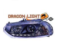 Juego De Faros Proyector LHD LED Dragón Claro Negro Para Alfa Romeo 156 97-03