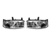 Juego De Faros Proyector LHD LED Dragon DRL Cromado Para VW T4 1990-03