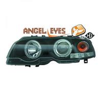Juego De Faros Proyector LHD Ojos De Ángel Claros Negros H1 Para BMW Serie 3 E46