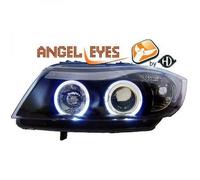 Juego De Faros Proyector LHD Ojos De Ángel Claros Negros Para BMW Serie 3 E90 91