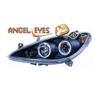 Juego De Faros Proyector LHD Ojos De Ángel Claros Negros Para Peugeot 307 01-05
