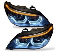 Juego De Faros Proyector LHD Ojos De Ángel Negros H7 Para BMW E60 E61 2003-07