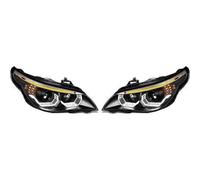 Juego De Faros Proyector LHD Ojos De Ángel Negros H7 Para BMW E60 E61 2003-07