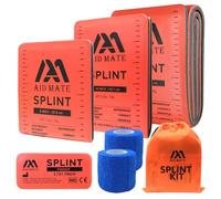 Juego de férula de primeros auxilios con 4 férulas y 2 cintas adhesivas, ideal para fracturas de huesos rotos de brazos, piernas, dedos