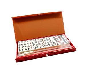 Juego de fichas Mahjong - Azulejos divertidos portátiles de 144 piezas | Juego Mahjong que incluye 2 fichas de repuesto y 2, para jugadores principiantes adultos Reunión familiar Viaje a casa