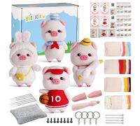 Juego de fieltro punzonado, accesorios de fieltro punzonado, con herramientas, accesorios de fieltro punzonado, kit con herramientas para principiantes, fieltro punzonado, juego de lana, 36 colores,