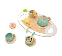 Juego de Fiesta de té con Bordes más Suaves, Accesorios Ricos, Material de Madera para niños pequeños
