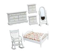 Juego de figuras clásicas de madera a escala 1/12 para casa de muñecas, dormitorio, con detalles artesanales para mostrar escenas, muebles de casa de muñecas de coleccionista