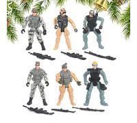 Juego de figuras de acción - Modelo ABS verde de 9 cm, 6 piezas de accesorios militares de mar y aire | Escenario creativo de juego de rol, herramienta histórica de aprendizaje repetitivo, figura en