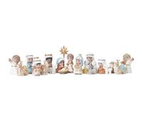 Juego de figuras de belén - Resina de Jesús Pesebre Nacimiento Coleccionable 310g Estatua, Decoración de mesa religiosa de Navidad, Animales Ovejas Caballo Miniaturas | Mantel de mesa de comedor