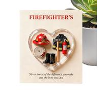 Juego De Figuras De Bombero: Acrílico Pequeño, Emocional Portátil, Exhibición Temática De Héroe, Modelo De Personaje De Rescate, Mini Escultura Coleccionable, Acento Novedoso | Decoración De Bo