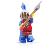 Juego de figuras de caballero de Lego: caballero de león #2 con casco de hacha y caballero - Un complemento ideal para cualquier castillo y otros juegos de bloques de sujeción medievales, figura