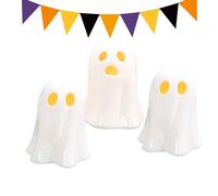 Juego de figuras de fantasma, diseño de Halloween LED, 9 x 10,5 cm, 3,54 x 4,13 pulgadas, color