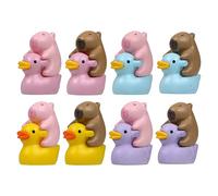 Juego de figuras de pato, miniaturas de Capibara, bonita decoración de animales, accesorios de jardín, decoración de tartas para cumpleaños de niños, decoración de fiestas, uso doméstico, 1.26 x 0.71