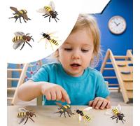 Juego de figuras realistas de PVC de 4 piezas con pequeños animales para proyectos educativos de ciencias naturales, adecuado para niñas, 4 unidades (amarillo, 8,3 x 7,8 x 4,4 cm)
