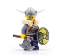 Juego de figuras vikingas de Lego: Vikingo #1 con hacha y escudo, expande tu pueblo vikingo con minifiguras y armas de Viking